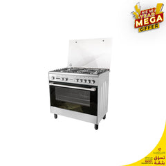 TORNADO 90CM - 5 Burners - Stainless+ full Safety + Dishwarmer + Convection One fan