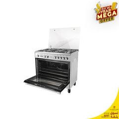 TORNADO 90CM - 5 Burners - Stainless+ full Safety +  Dishwarmer + Convection One fan