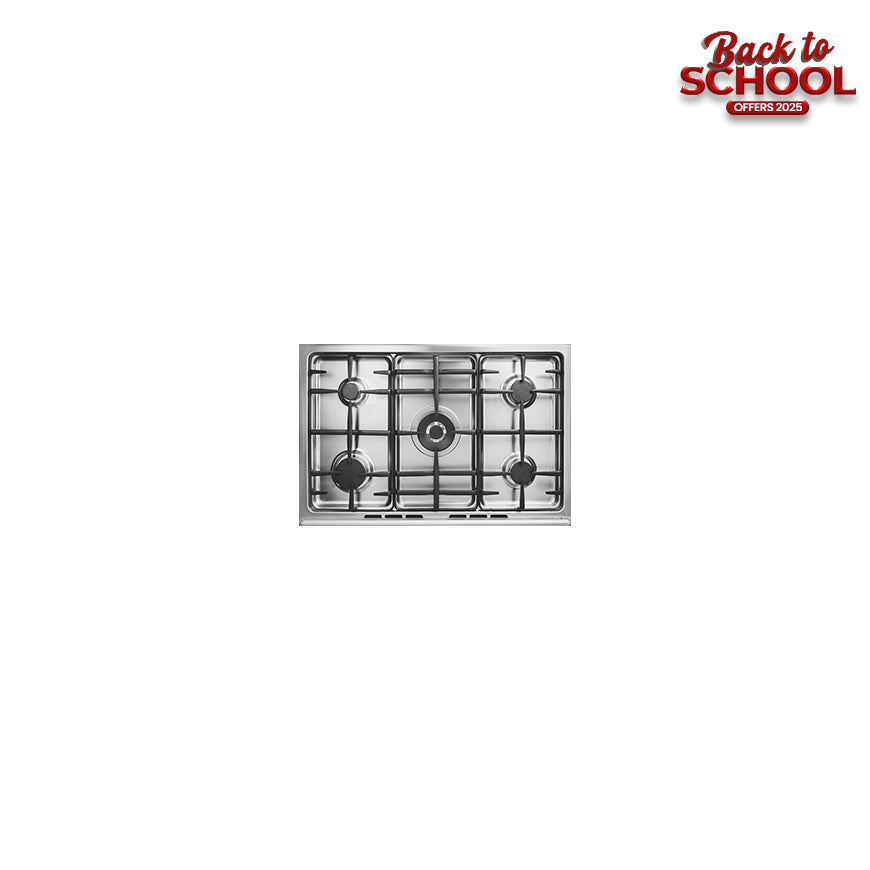 TORNADO 90x60CM - 5 Burners - Stainless + full Safety + Grill