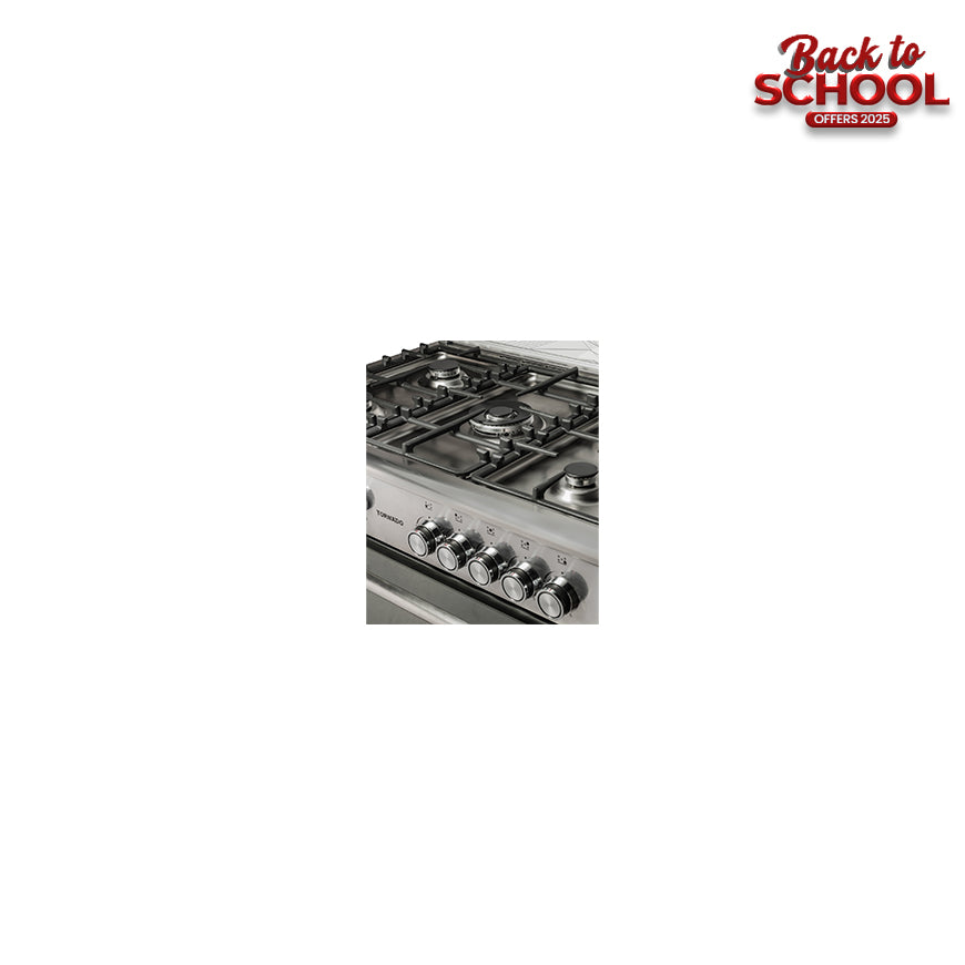 TORNADO 90CM - 5 Burners - Stainless+ full Safety +  Dishwarmer + Convection One fan